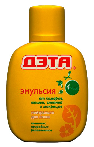 Means DEET in the form of an emulsion