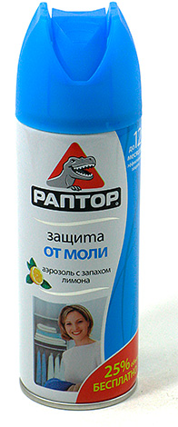 Aerosol means Raptor Protection from moths