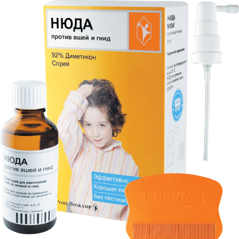 In the composition of the funds for lice Nuda special kind of silicone - Dimethicone