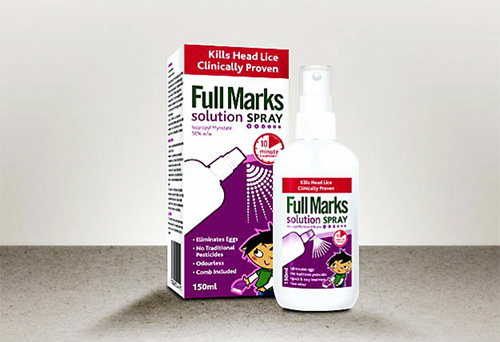 Spray Full Marks is more convenient to use than the solution, but you need to work with it especially carefully