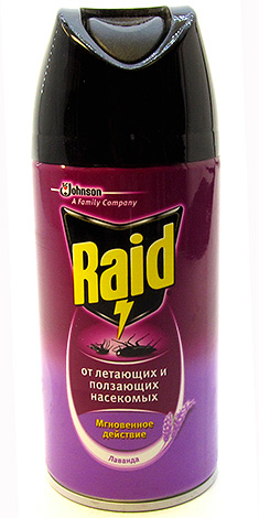 Insect repellent Raid används ofta i vardagen och mot bedbugs