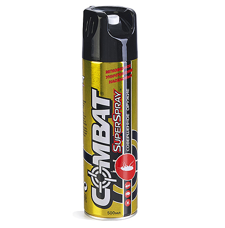 Combat Supersprey aerosol produkt har en behaglig doft och därmed förstör goda vägglöss