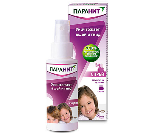 Spray for lice Paranit has a natural composition