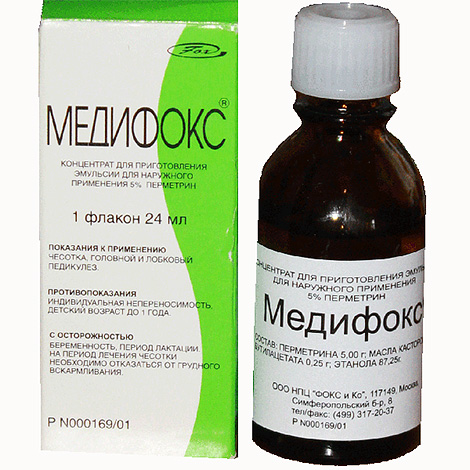 Means for the treatment of lice Medifox