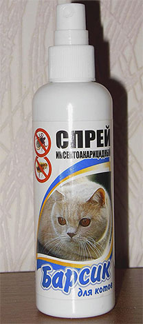 A bolha spray Barsik - különösen macskák számára
