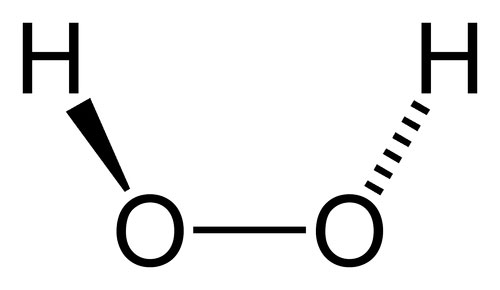 The structural formula of hydrogen peroxide