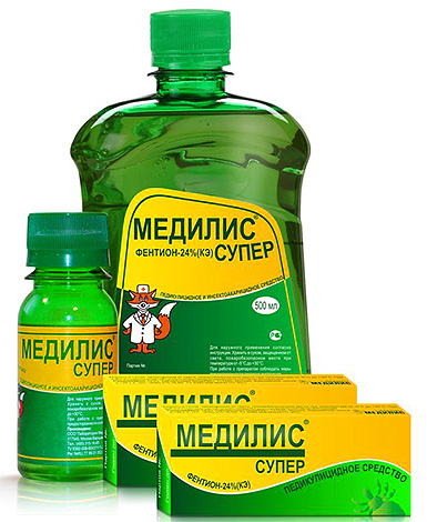 The insecticide fenthion is included in the composition of Medilis Super lice.