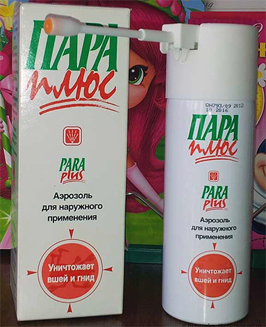 Another drug for removing lice at home - an aerosol product Pair Plus