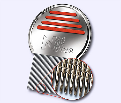 Thanks to special notches, the Nit Free comb has an increased efficiency for combing lice and nits.