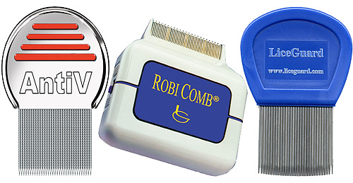The most popular combs for combing lice and nits - AntiV, LiceGuard, Robi Comb