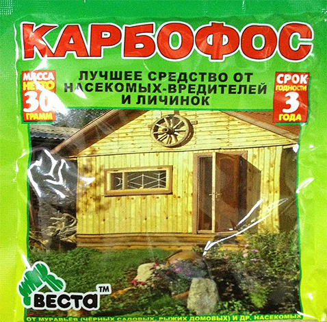 As a means for the destruction of hornets, it is possible to use the time-tested Karbofos powder.