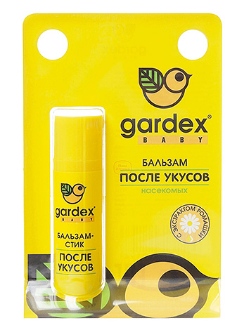 Balsam Gardex Baby can be used in very young children to relieve itching after an insect bite