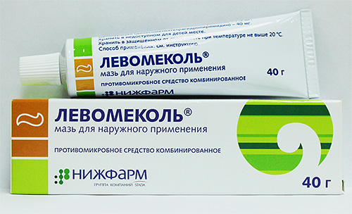 Ointment Levomekol is used primarily for the disinfection of wounds and as an anti-inflammatory agent.