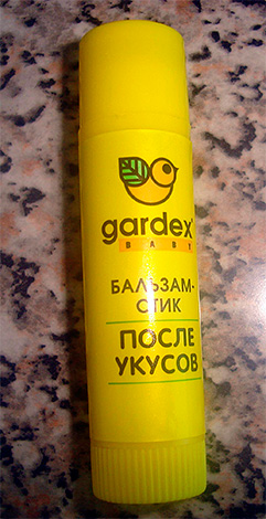 Such a Gardex Baby balm stick can be used for wasp stings in children.