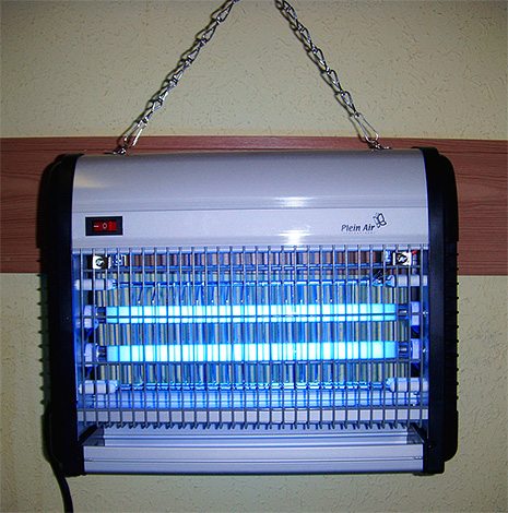 Az ultraibolya lámpák ilyen rovarirtóit gyakran használják üzletekben és éttermekben.
