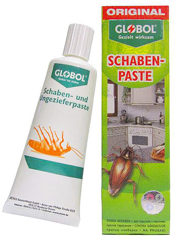 Globolgel för utrotning av kackerlackor och myror (tysk kvalitetsprodukt).