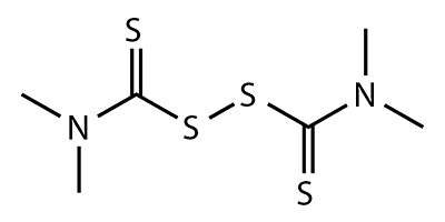 Thiuram (tetramethylthiuram disulfide) - chemical formula