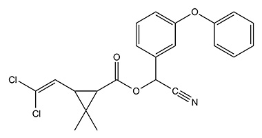 The insecticide cypermethrin in the composition of the drug is used as an auxiliary active substance.